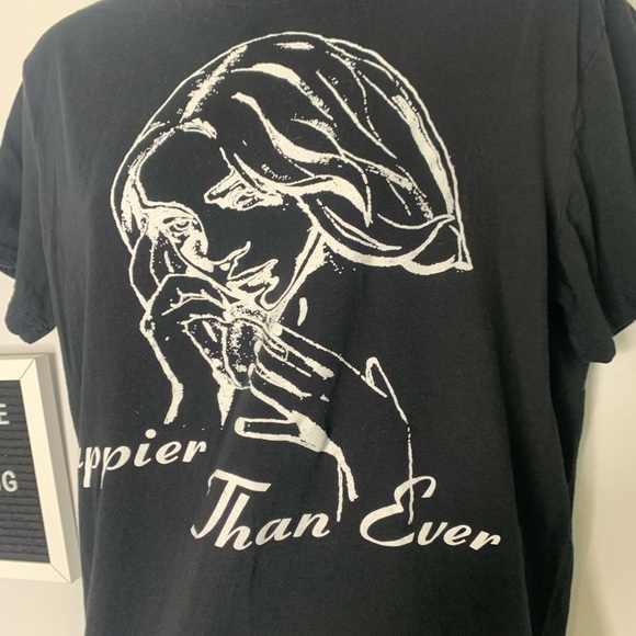 Billie Eilish Happier Than Ever Concert Crewneck Graphic Tee Size Medium - Picture 3 of 7